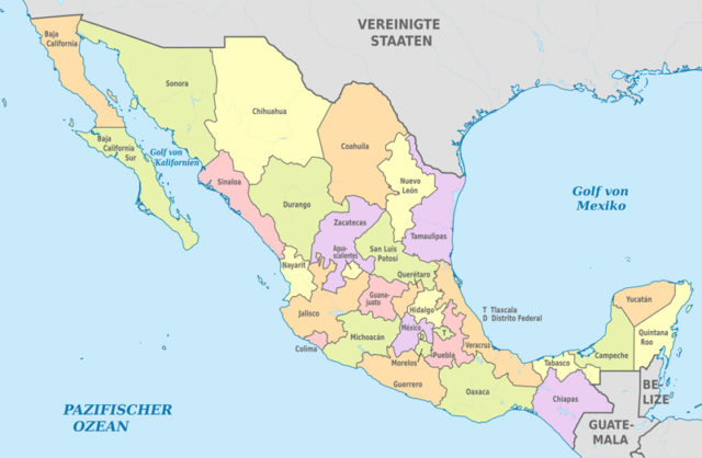 Karte Mexikos